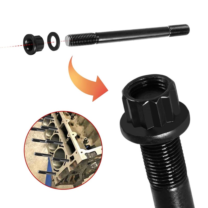 YESHMA Cylinder Head Stud Kit Compatible with Chevy Small Block SBC 265 267 283 302 305 307 327 350 383 400 Head Studs - Image 5